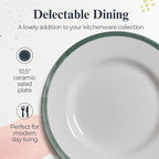 Portmeirion Potter's Brushstroke Dinner Plate (Set of 4) - 10.5-Inch Stackable Earthenware Plates - Microwave & Dishwasher Safe, Handcrafted Dinnerware for Casual & Formal Table Settings (Green)