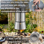 Sivaphe Stainless Steel Stovetop Espresso Coffee Maker, 6cups Espresso pot, 300ml Moka Campaing Coffee Pot, Induction Italian Mocha Pot with Step-by-step Instructions(1 Cup=50ml)