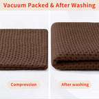 Homaxy 100% Cotton Waffle Weave Kitchen Dish Cloths, Ultra Soft Absorbent Quick Drying Dish Towels, 12 x 12 Inches, 6-Pack, Coffee