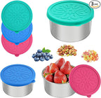 Cmonie 3Pack Stainless Steel Containers with Lids,10/20/33 oz Easy Open Leak Proof Metal Snack Containers,Food Storage Bento Box for Snacks, Fruits (3Pcs-20 oz)