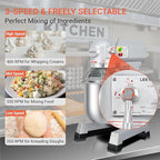 10 QT Dough Mixer, Food Commercial Industrial Grade Stand Mixer with Stainless Steel Bowl and 3 Types of Mixing Tools, Built for Professional Baking: Effortlessly Handles Large Recipes