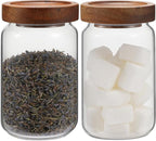 Small Glass Jar with Lids Mini Glass Bottle Glass Storage Canister Borosilicate Glass Containers for Spice Ground Nut Pasta Sugar Candy Tea (6.7oz（200ml)-2 PACK