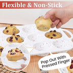 Silicone Muffin Pan with Metal Frame, Metal Reinforced Frame Regular Size Cupcake Pan with Handle 12 Cups Nonstick Muffin Pan for Baking BPA Free 2 Pack