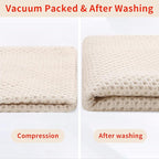 Homaxy 100% Cotton Oversized Waffle Weave Kitchen Dish Towels, Ultra Soft Absorbent Quick Drying Cleaning Towel, 20 x 28 Inches, 4-Pack, Beige