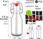 12 Pack 4 oz Swing Top Glass Bottles,Flip Top Glass bottles with airtight Caps for Home Brewing Beer,Kombucha,2nd Fermentation,Kefir,Beverages,Soda,Oils,Vinegar,Limoncello,Vanilla extract