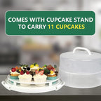 12 Inch Cake carrier Container with Lid and Handles Includes Insulated Bag for Safe Transportation of Buttercream Doesn't Melt Easy for Cakes, Pies and Cupcakes (Green)