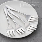 Stainless Steel Serving Forks, E-far 4-Piece Metal Hostess Serving Utensils Set for Meat Catering Buffet Party Kitchen Restaurant, Non-toxic & Dishwasher Safe