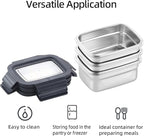 BEFOY Stainless Steel Food Storage Container with Lids Bento Lunch Box Leak Proof & Airtight for Kitchen Meal Prep freezer Reusable & Stackable Oven Dishwasher Safe (600 * 3)