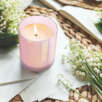 10 OZ Thick Candle Jars for Making Candles 15 Pcs, Empty Jars with Wood Lids for Candle Making, Sample Container, Glitter Pink