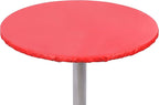 Yourtablecloth Heavy Duty Vinyl Round Fitted Tablecloth (Table Cover) with Flannel Backing Vibrant Colors Elasticized Tablecloth Great for Indoor and Outdoor Dining and Playing Cards 60” Ruby Red
