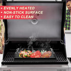 DcYourHome Universal Griddle Insert for Gas Grill/Gas Stove, Nonstick Carbon Steel Flat Top Griddle Plate for Camp Chef, Nexgrill, Kenmore Etc. All Gas Grills, Flat Top for Stove 4 Burner 17" x 13"