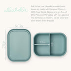 Ullabelle Leak Proof Bento Box Food-Grade Silicone Bento, BPA, Phthalate, Lead, & PVC Free - Bento Lunch Box for Daycare, Kids, & Adults - Leak Resistant Sets With Lids Snack Box Container (Blue)