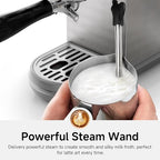 HIBREW H10B - 51mm Espresso Machine - Temperature & Cup Volume Adjustable at will - With Intelligent Display Screen & Pressure Gauge - Stainless Steel Body(Metallic Silver)