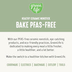GreenLife 6 Piece Nonstick Bakeware Set, Non-Toxic PFAS-Free Ceramic Oven Pans, Dishwasher & Oven Safe to 450°F, Easy Release Baking Sheet, Loaf Pan, Rectangle & Round Cake, Muffin Pan, Sage
