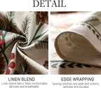 ISAENNE Designer Christmas Beige Linen Long Rectangle Tablecloth,Pinecones Pattern Indoor Table Cloths,Washable Decor Tablecloths for Dining Thanksgiving Kitchen Christmas,63"*102"-Carol B