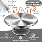 12 Inch Aluminium Rotating Cake Stand Turntable, Cake Decorating Kit Supplies with Icing Piping Tips, Frosting Spatulas, Pastry Bags, Scrapers and Other Cake Decorating Tools (85Pcs)