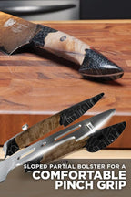 Dalstrong Chef Knife Professional- 9.5”-Scorpion Series - Venom Edition - Japanese Steel Chef Knife - Spiral Sandstorm Blade Pattern - Black Honeycomb Resin Handle - w/Chef KnifeSheath
