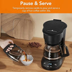Compact 5-Cup Programmable Drip Coffee Maker — the essential coffee machine with Digital Clock, 24-hour Timer, Auto Shut-Off, and a Removable Filter Basket for Home & Office.