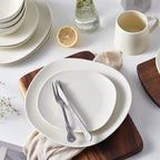 Stone Lain Delilah Dinner Plate 6-Piece Dish Set, Porcelain, Cream