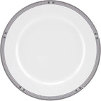 Portmeirion Home Vintage Chic 16 Piece Set - Porcelain Dinnerware with Art Deco Borders - 10.5" Dinner Plates, 7.5" Salad Plates, 5.5" Bowls, 11.5 Oz Mugs - Microwave & Dishwasher Safe Place Settings