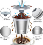 Reusable k Cup Coffee Filters,Universal stainless steel Refillable k Cups Filter Use for Keurig 2.0 and 1.0 Coffee Makers-brewers (6pack)