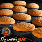 NutriChef 6-Piece Nonstick Bakeware Set - Carbon Steel Baking Pans Set w/ Heatsafe Red Silicone Handles, Oven Safe Up to 450°F, Loaf Muffin Round/Square Pans, Cookie Sheet, Baking Pan -NCSBS6S,Black