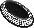 60 Pack 9x5.7x1.6 Inch Black Plastic Fast Food Baskets, Restaurant Serving Basket, Oval Fast Food Serving Baskets for Picnic, Chicken, Burgers and Fries