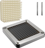 1/4" Replacement Vegetable Chopper Blade, 420j2 Stainless Steel Interchangeable Blade & Pusher Block Set for Commercial Vegetable Dicer Fruit Cutter