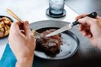 DURA LIVING Premium 8-Piece Steak Knife Set – Sharp Serrated Blades, Forged High Carbon Stainless Steel, Full Tang, Ergonomic Handle, Elegant Black Finish – Ideal for Dining & Entertaining