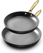 imarku Cast Iron Skillets, Non Stick Frying Pans 2Pcs - 10 inch & 12 Inch Frying Pan Set, Long Lasting Frying Pans Nonstick, Professional Nonstick Frying Pan Easy Clean, Christmas Gifts for Women Men