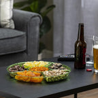 Plasticpro 6 Sectional Round Plastic Serving Tray/Platter (4, Green)