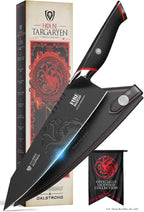 Dalstrong 8 inch Chef Knife- Game of Thrones™ Knife - House Targaryen™ Edition - German Premium Steel - Professional G10 Handle -Collection Item Toughbuilt Knife- w/Sheath
