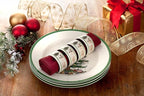 Spode Christmas Tree Gold 2.75" Napkin Ring (Set of 4) - Elegant 22K Gold Accented Holiday Napkin Rings, Fine Porcelain Christmas Table Setting Décor - Ideal for Holiday Dinnerware & Festive Gifting