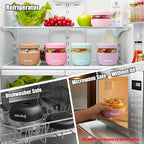 Tronco 16 oz Glass Food Storage Containers with Lids, Airtight, Leak & Spill Proof Glass Lunch Bowls for Meal Prep, Salad, Yogurt, Soup & Stew, Microwave & Dishwasher Safe, BPA-Free, Set of 2