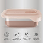Bentgo MicroSteel Heat & Eat Container – Microwave-Safe, Leak-Proof, Easy-to-Clean, Lightweight Stainless Steel Reusable Food Storage with Airtight Silicone Lid (Snack Size; 2-Cup Capacity; Rose)