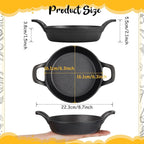 Mini Cast Iron Skillets 6.3 x 6.3 x 1.5 Inch Cast Iron Pan Small Ramekin Set Black Casserole Dish Cookware Oven Safe Mini Skillets for Kitchen Indoor Outdoor Picnic (1 Pack)