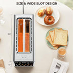 Keenstone Toaster 4 Slice, Digital Smart Toaster with TouchScreen, Memory Function, Single Slot Toasting, Timer, Reheat & Defrost for Bagels, Bread, Waffles, Muffin, Stainless Steel Kitchen Essentials