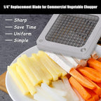 1/4" Replacement Dicer Chopper Blade with Pusher Block, Commercial French Fry Cutter Blade, Commercial Vegetable Chopper for Onion Dicer Tomato Dicer French Fries Cutter