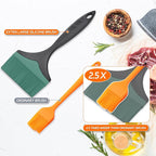 Large Silicone Grill Basting Brush - 3.95inch Extra Wide Silicone Basting Brush for Grilling,Heat Resistant Brushes Spread Oil Butter Sauce for Cooking Baking BBQ,Dishwasher Safe（Green 2）