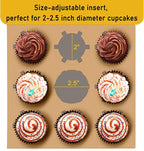 9-Count Brown Cupcake Boxes with Window and Insert, 9x9x3 Inch, 16 Pack, Suitable for Cupcakes, Muffins, and Cookies