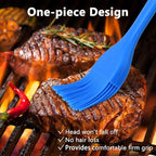 Silicone Basting Pastry Brush Set 4 Pack Heat Resistant Spread Oil Butter Sauce for BBQ Grill Barbeque Kitchen Baking Cooking Pastries, 2 Large & 2 Small Multicolor