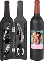 Let's Make Memories Personalized Photo 5-Piece Wine Tool Set - Wine Bottle Opener - Pink