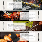 39PCS Griddle Accessorie Kits, Outdoor Grilling Tools for Blackstone and Camp Chef, Stainless Steel BBQ Accessorie Grill Spatula Set With Basting Cover Chopper, Scraper, Bottle, Tongs, Egg Mold