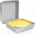 9-Inch Square Cake Pan Set of 2, Heavy Duty Nonstick with Textured Honeycomb Surface, Aluminized Steel BPA & PFOA Free, Warp Resistant, Even Heating for Brownies, Lasagna, Pizza & Casseroles