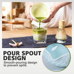 Matcha Whisk Bowl Set, 7PCS All-in-One Japanese Tea Set Includes Matcha Bowl with Spout, Bamboo Whisk (Chasen) with Stand, Scoop, Sifter, Complete Kit for Ceremony, Gift for Matcha Tea Lovers(Blue)