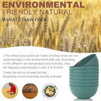 Homienly Wheat Straw Bowls, Cereal Bowls, Plastic Bowl Alternative, Set of 8, Unbreakable Microwave Safe Bowls for Soup, Salad, Dinner, Cereal, Snack, Dishwasher Safe for Kitchen, Party (Green, 26 OZ)
