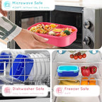 Bento Box Kid Adult Lunch Box 2 Pack, Leakproof Bento Lunch Container 4 Compartment Bento-Style Lunchbox with Utensil Set, On-the-Go Meal and Snack Packing for School, Work, Picnic