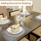 Billbotk Round Woven Placemats Set of 4, 13 Inches Table Place Mats for Dining Table, Hot Pads for Kitchen, Trivets for Hot Dishes, Pots and Pans,Tabletop Accessories(LightGray) ﻿