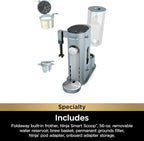 Ninja Pods & Grounds Specialty Single-Serve Coffee Maker, K-Cup Pod Compatible, Built-In Milk Frother, 6-oz. Cup to 24-oz. Travel Mug Sizes, Iced Coffee Maker, Glacier Blue, PB051GB