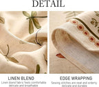 ISAENNE Designer Floral Linen Extra Long Rectangle Table Cloth,French Off White Elegant Tablecloth,Washable Home Decor Tablecloths for Dining Thanksgiving Kitchen Christmas,67"*118"-Grace B